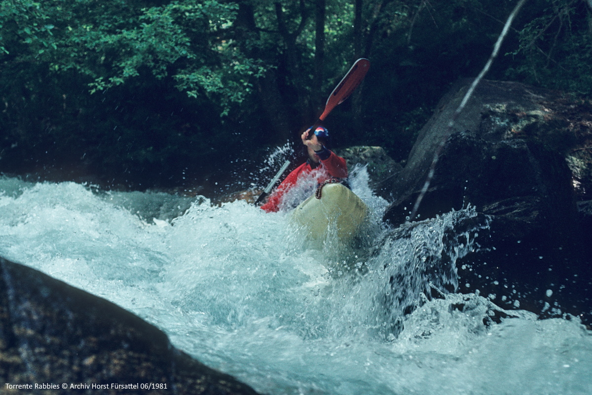 Torrente Rabbies, Wildwasser Paddeln im Kajak