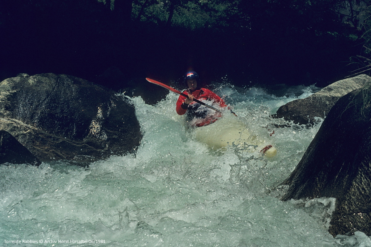 Torrente Rabbies, Wildwasser Paddeln im Kajak