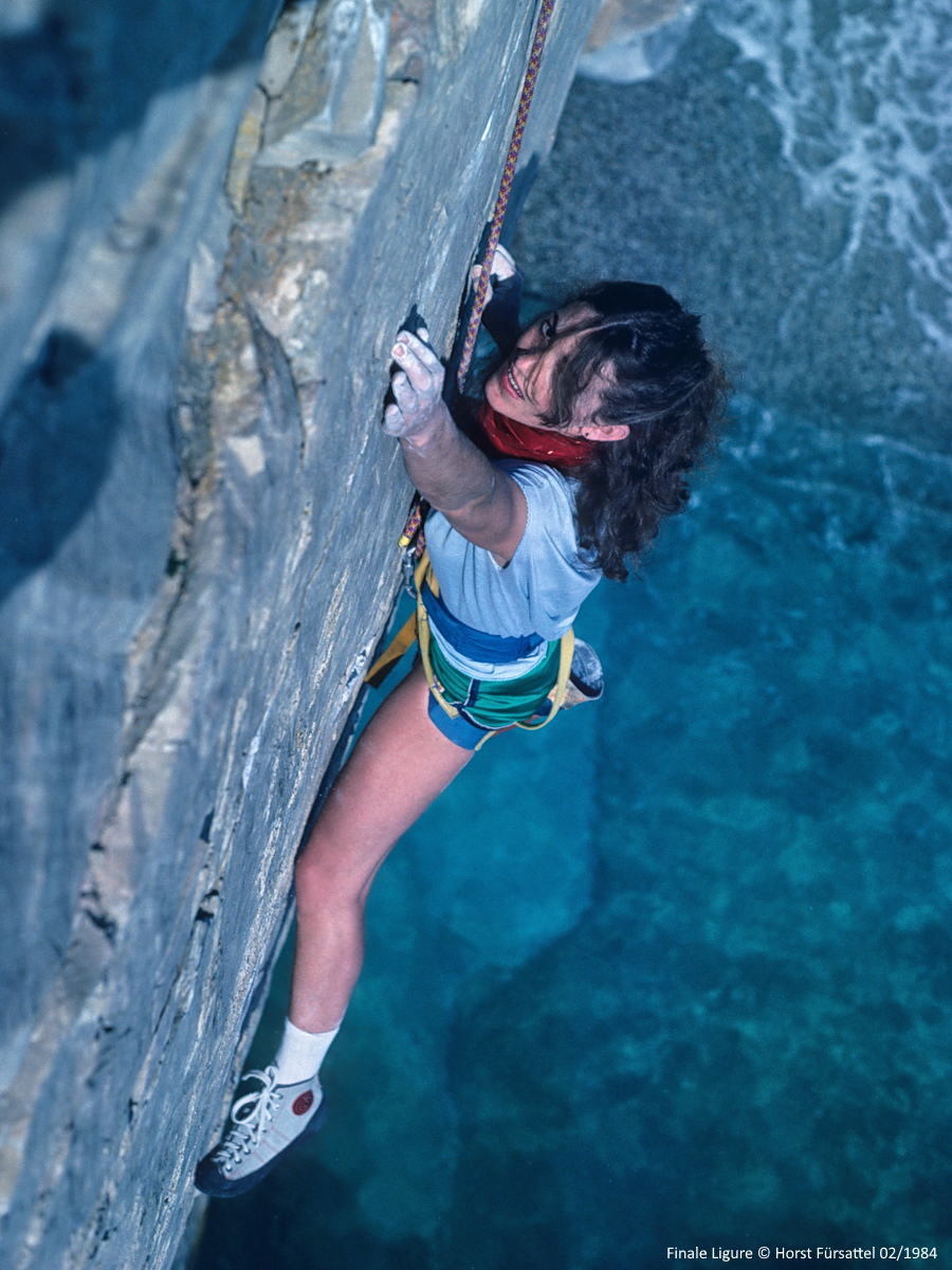 Ingrid Reitenspieß, Klettern, Finale Ligure, Februar 1984