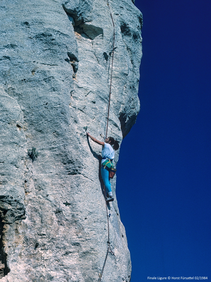 Ingrid Reitenspieß, Klettern, Finale Ligure, Februar 1984
