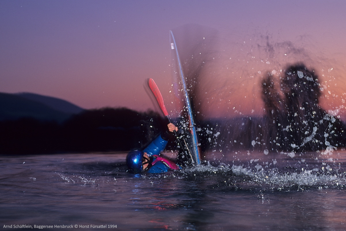 Arnd Schäftlein, Squirt-Boating, Baggersee Hersbruck, Foto Horst Fürsattel 1994