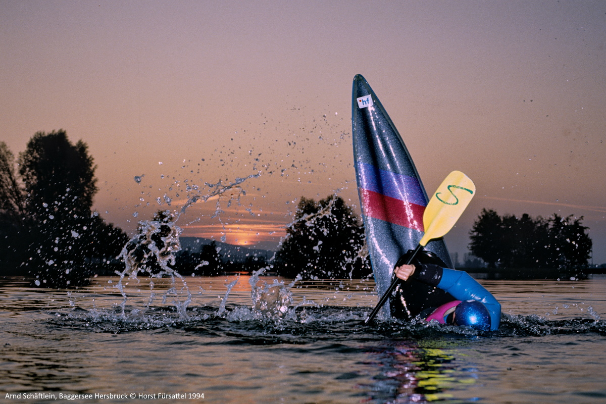 Arnd Schäftlein, Squirt-Boating, Baggersee Hersbruck, Foto Horst Fürsattel 1994