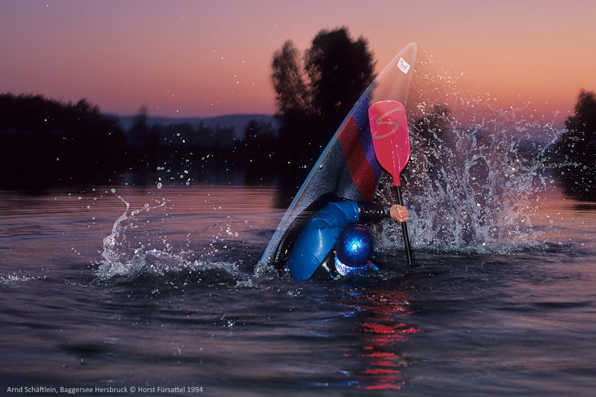 Arnd Schäftlein, Squirt-Boating, Baggersee Hersbruck, Foto Horst Fürsattel 1994