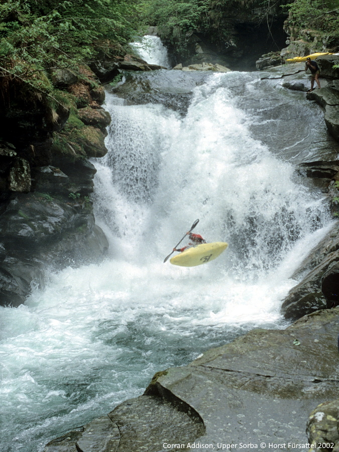 Corran addison paddling the upper Sorba river in Italy